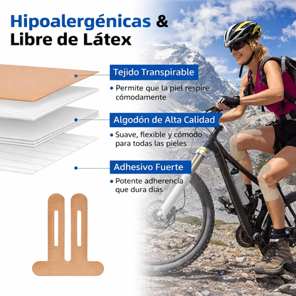 🦵 Cinta Kinesiológica Precortada para Rodilla – Pack x10