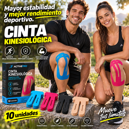 🦵 Cinta Kinesiológica Precortada para Rodilla – Pack x10