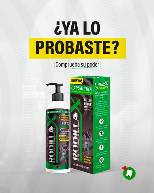 Crema/gel tópica con Capsaicina 6% para el alivio del dolor de rodilla